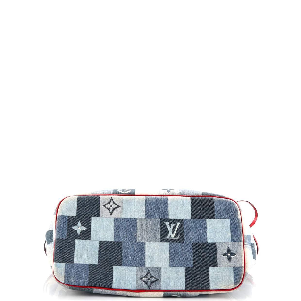 Neverfull Tote Damier and Monogram Patchwork Denim MM - Deep Luxury