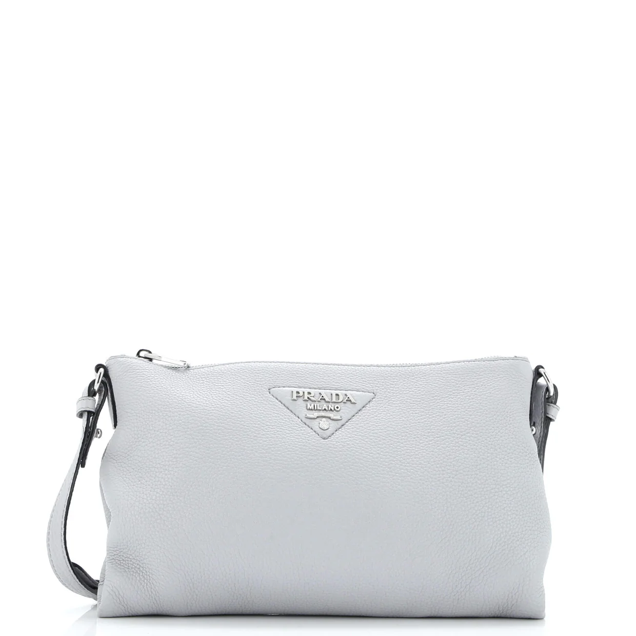 Flat Zip Crossbody Bag Vitello Daino Small - Deep Luxury
