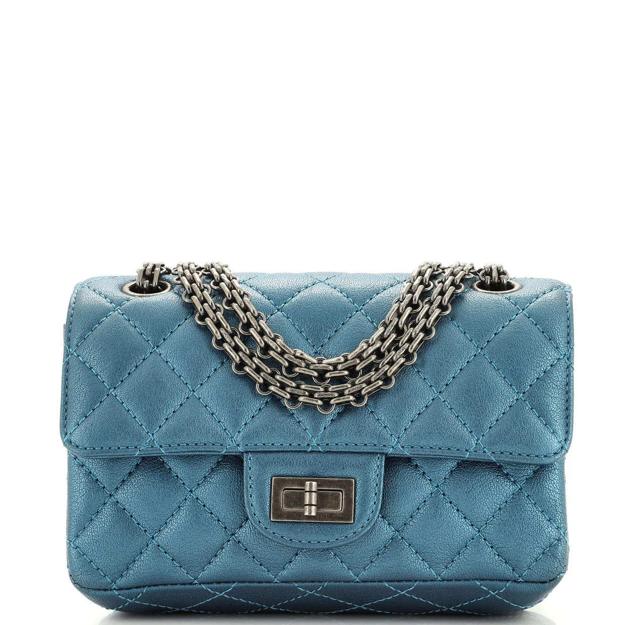 Reissue 2.55 Flap Bag Quilted Metallic Calfskin Mini - Deep Luxury