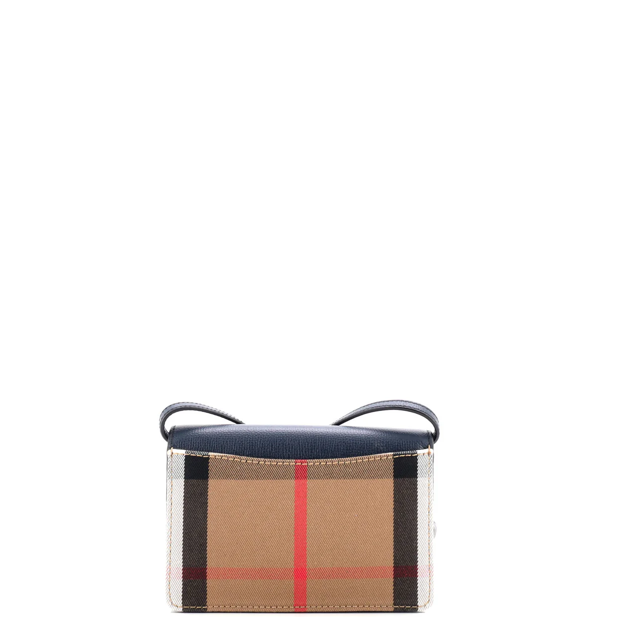 Hampshire Wallet on Strap Leather and House Check Canvas - Deep Luxury