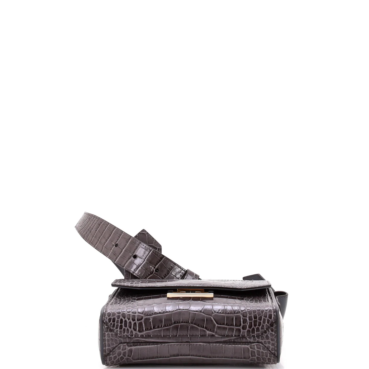 Eden Handbag Crocodile Embossed Leather Medium - Deep Luxury