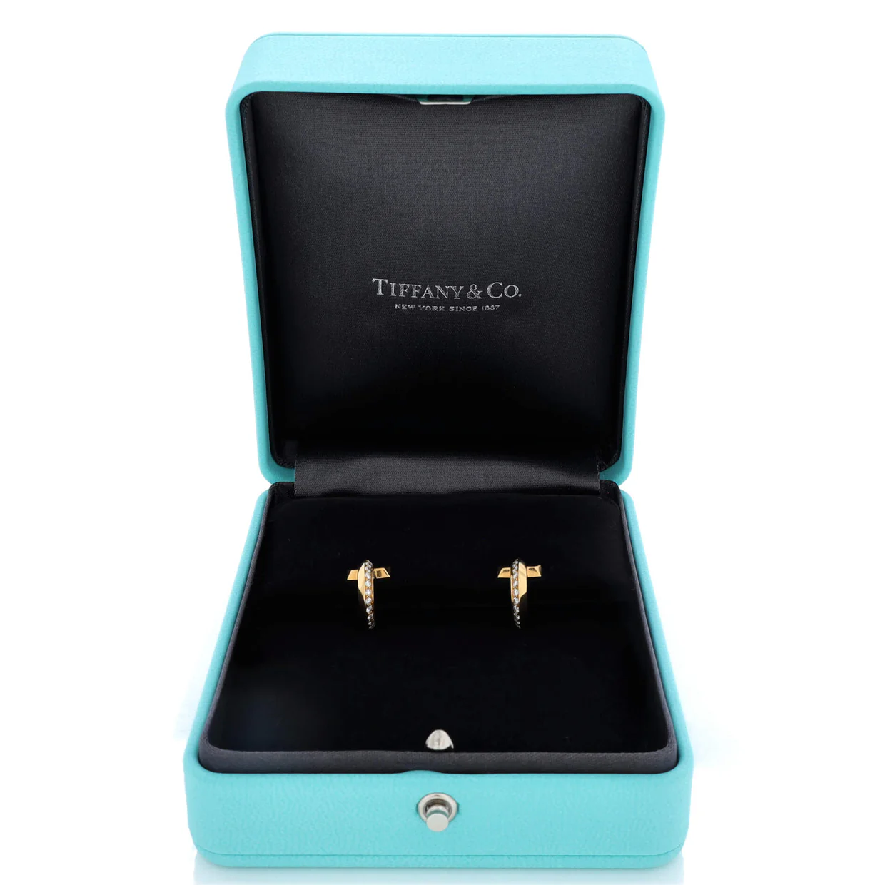 T1 Hoop Earrings 18K Yellow Gold with Diamonds Extra Small - Deep Luxury