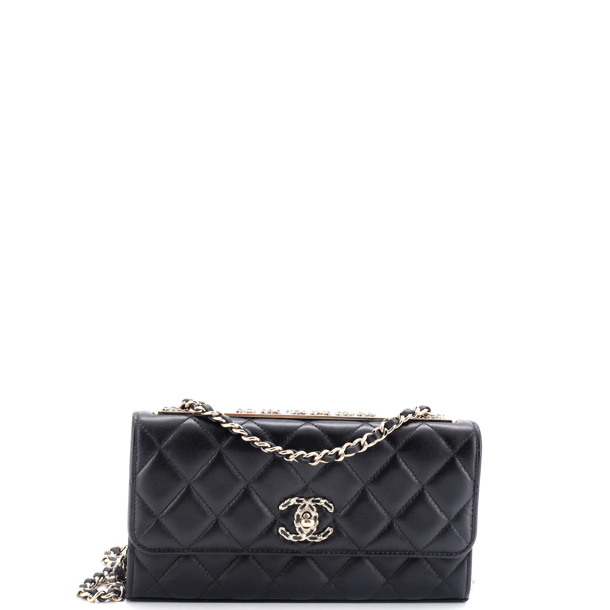 Trendy Chain CC Wallet on Chain Quilted Lambskin - Deep Luxury