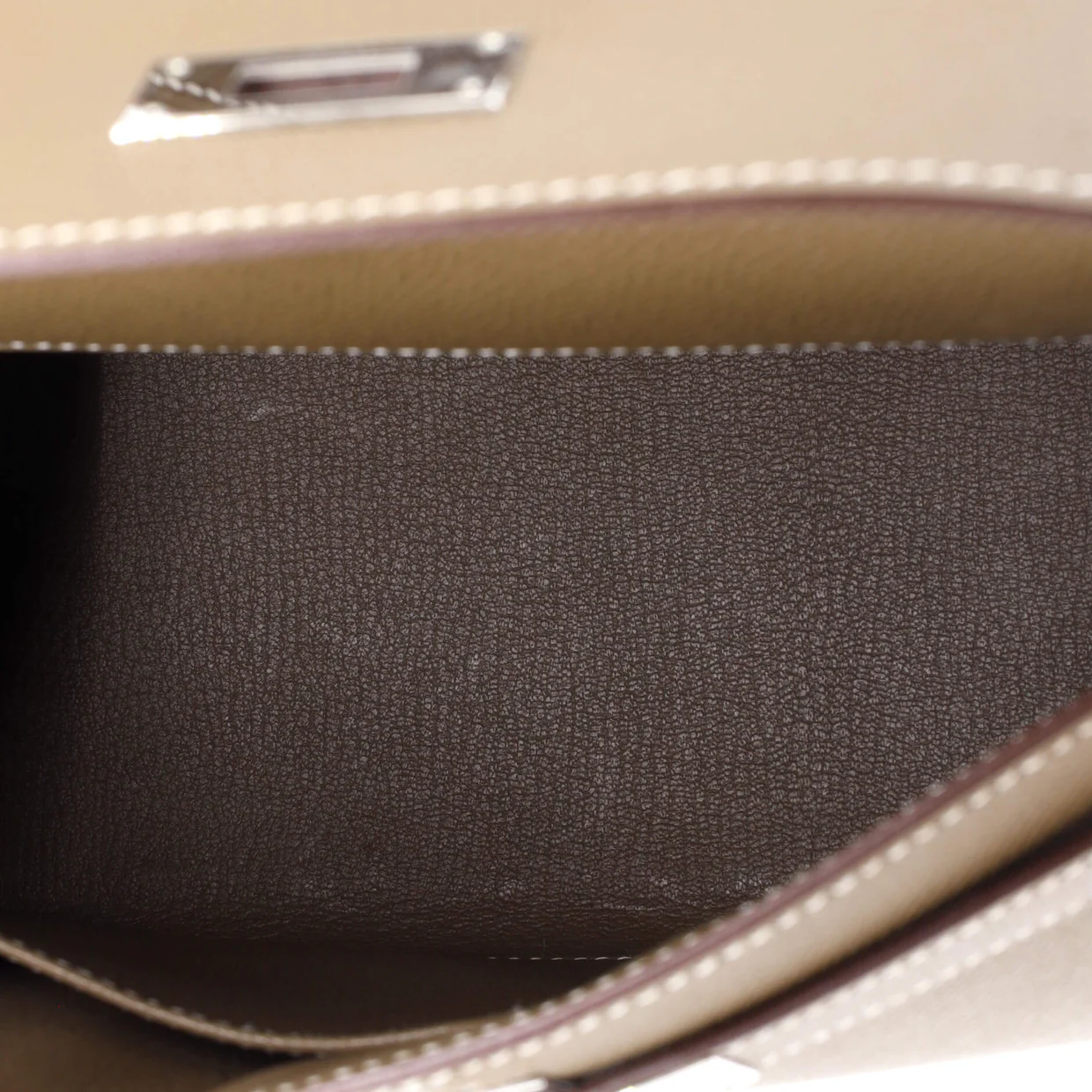 Kelly Handbag Grey Epsom with Palladium Hardware 28 - Deep Luxury
