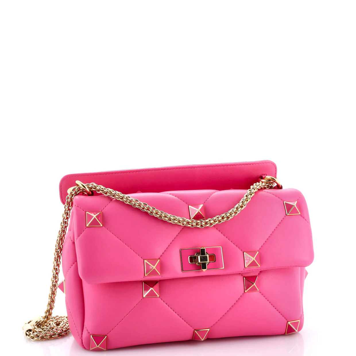 Roman Stud Flap Bag Quilted Leather Medium - Deep Luxury