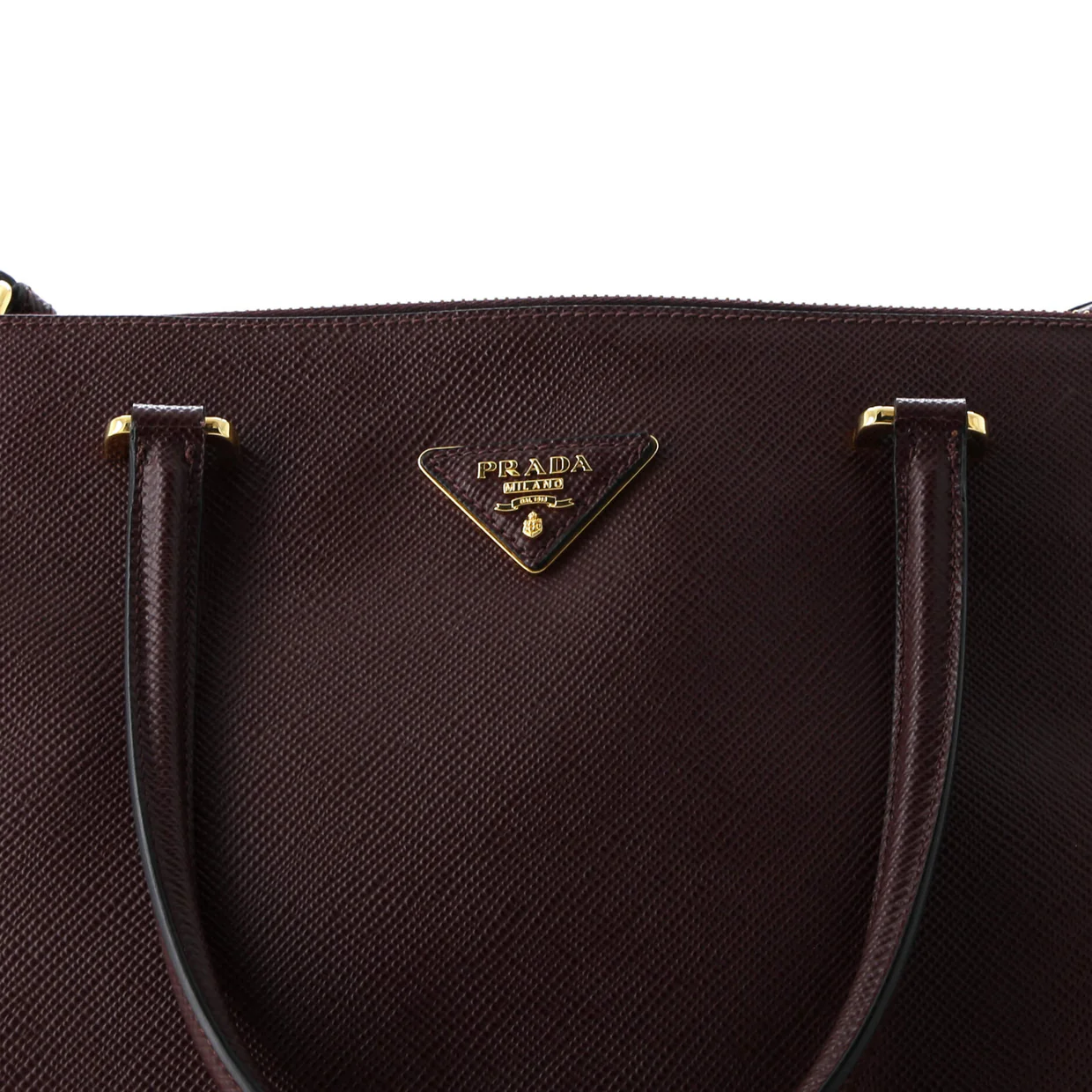 Cuir Double Zip Tote Saffiano Leather Medium - Deep Luxury