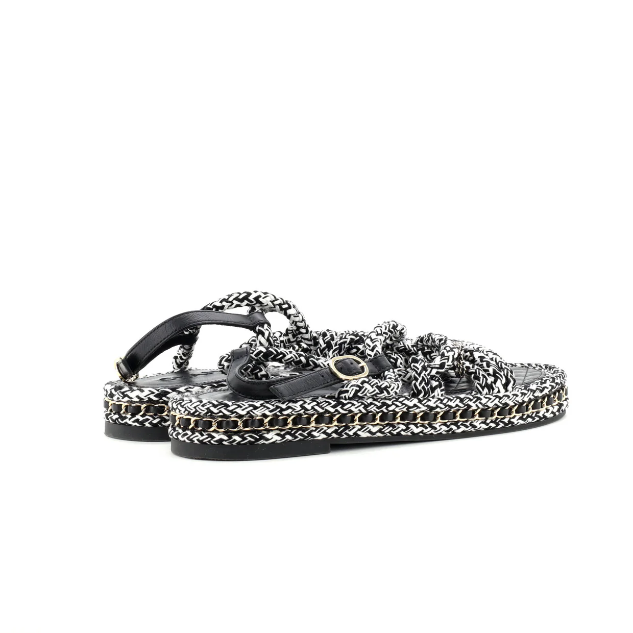 Women's CC Chain Sandals Braided Cord - Deep Luxury