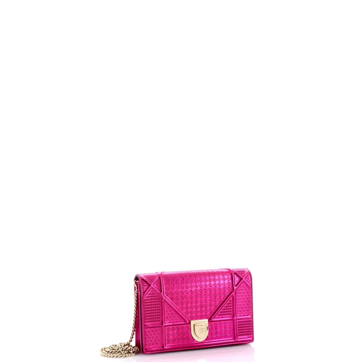 Diorama Wallet on Chain Cannage Embossed Calfskin - Deep Luxury