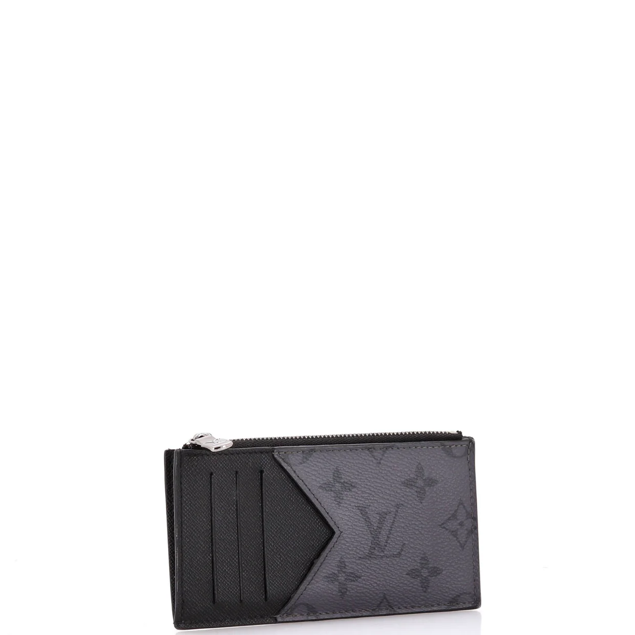 Coin Card Holder Reverse Monogram Eclipse Canvas - Deep Luxury