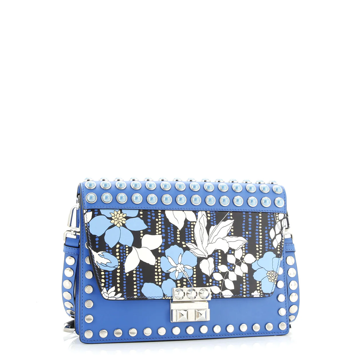 Elektra Shoulder Bag Studded Printed Leather Medium - Deep Luxury