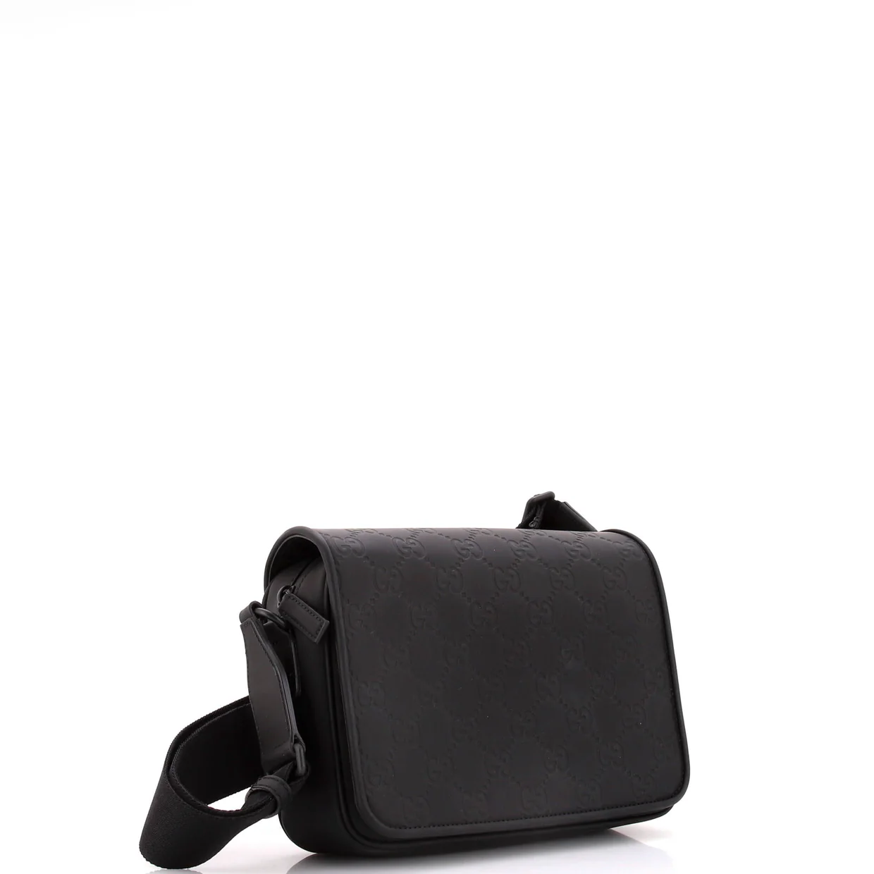 Flap Crossbody Bag GG Rubber Effect Leather Medium - Deep Luxury