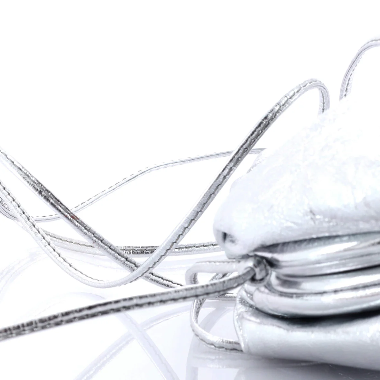 The Pouch Crinkled Metallic Leather Mini - Deep Luxury