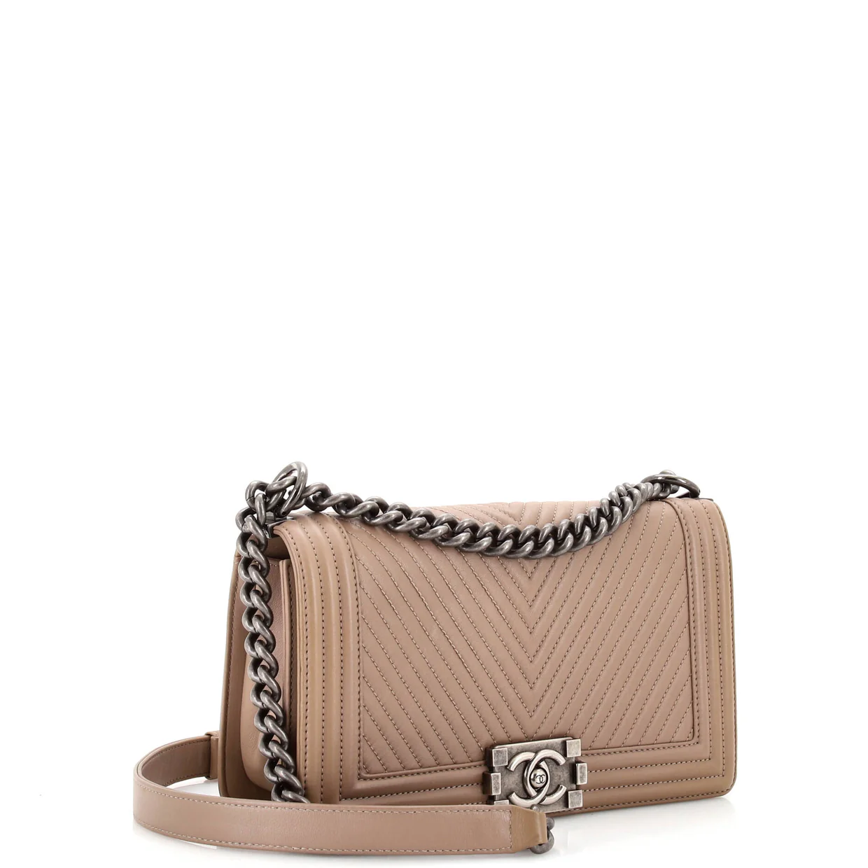 Boy Flap Bag Chevron Calfskin Old Medium - Deep Luxury