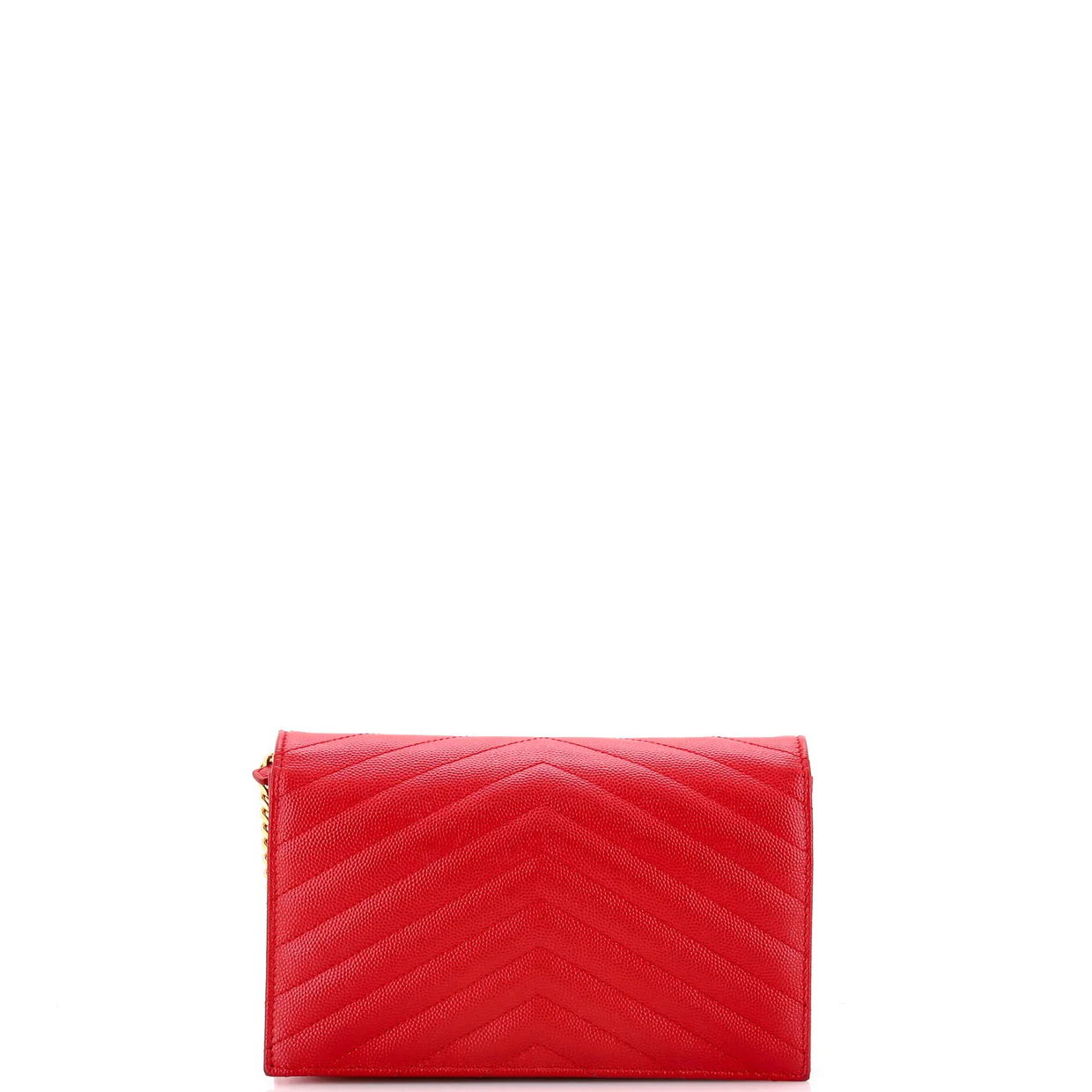Classic Monogram Wallet on Chain Matelasse Chevron Leather Small - Deep Luxury