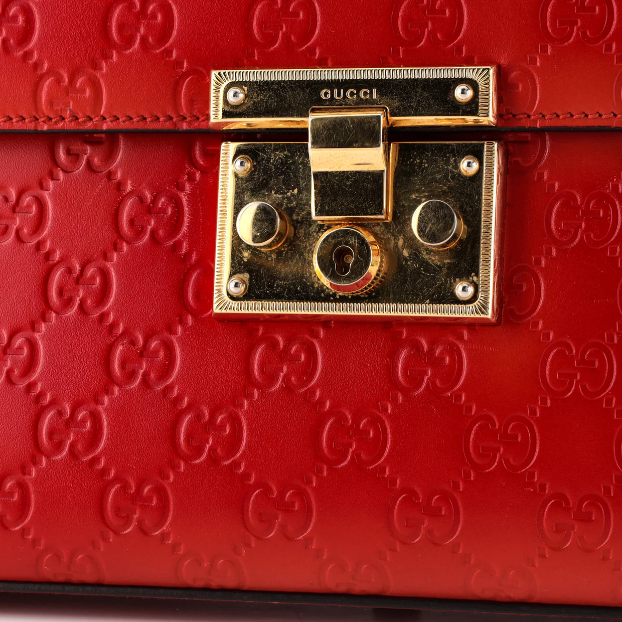 Padlock Top Handle Bag Guccissima Leather Small - Deep Luxury