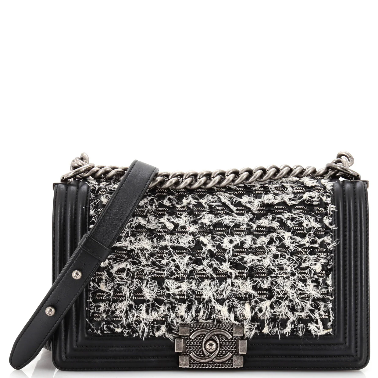 Boy Flap Bag Braided Tweed Old Medium - Deep Luxury