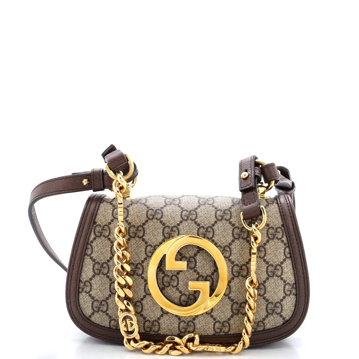 Blondie NM Chain Flap Bag GG Coated Canvas Small - Deep Luxury