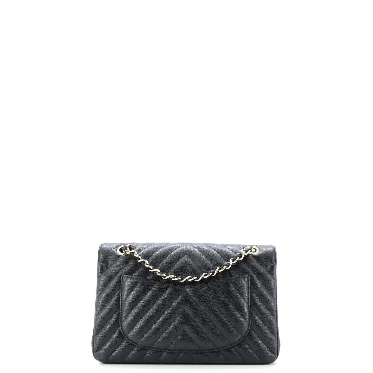 Classic Double Flap Bag Chevron Caviar Small - Deep Luxury
