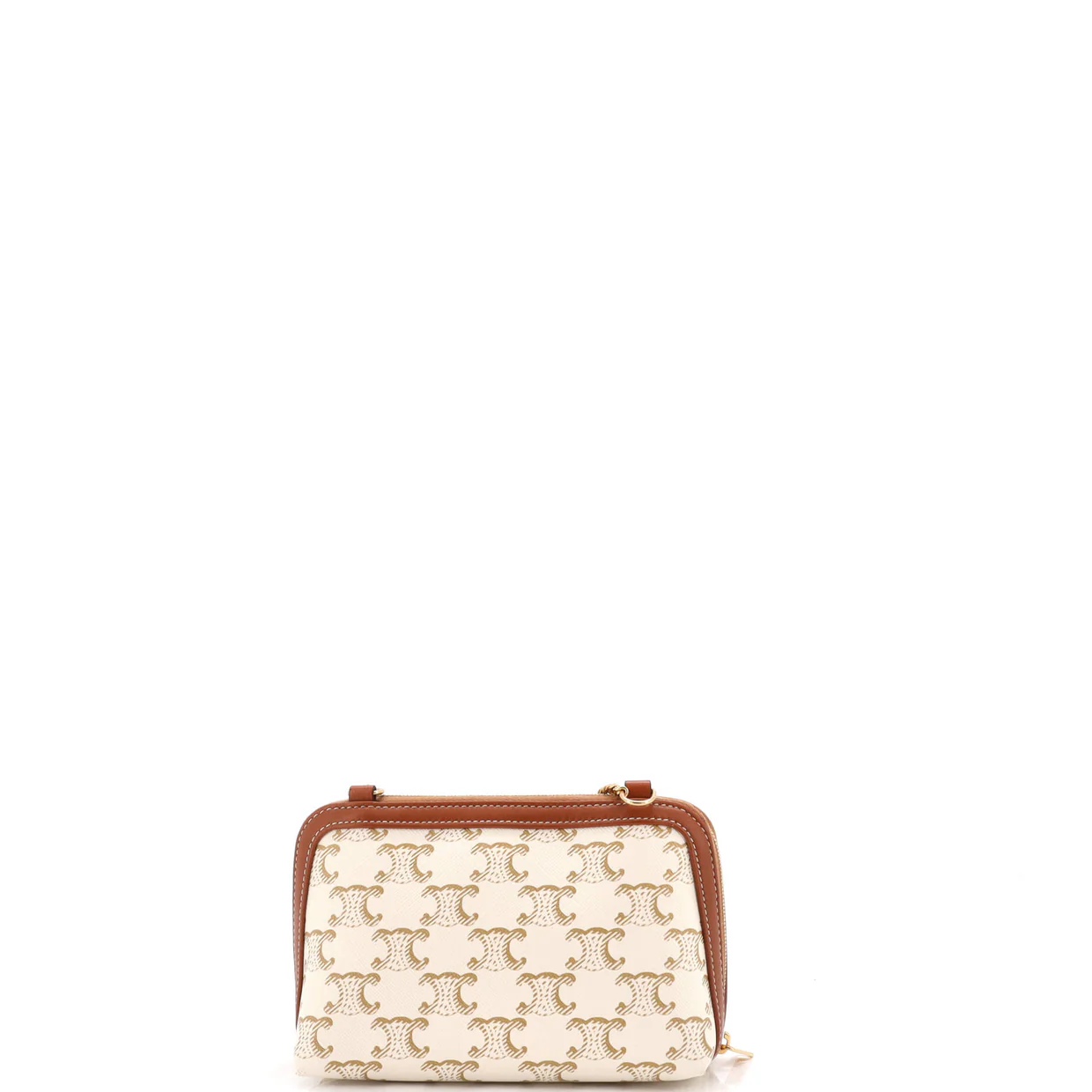 Zip Around Chain Clutch Triomphe Coated Canvas - Deep Luxury
