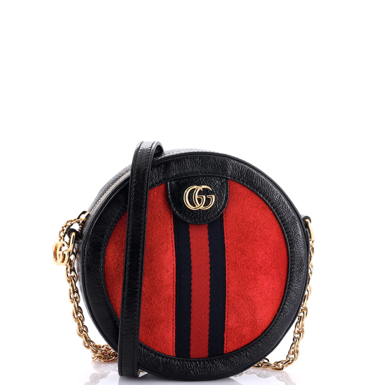 Ophidia Round Shoulder Bag Suede Mini - Deep Luxury