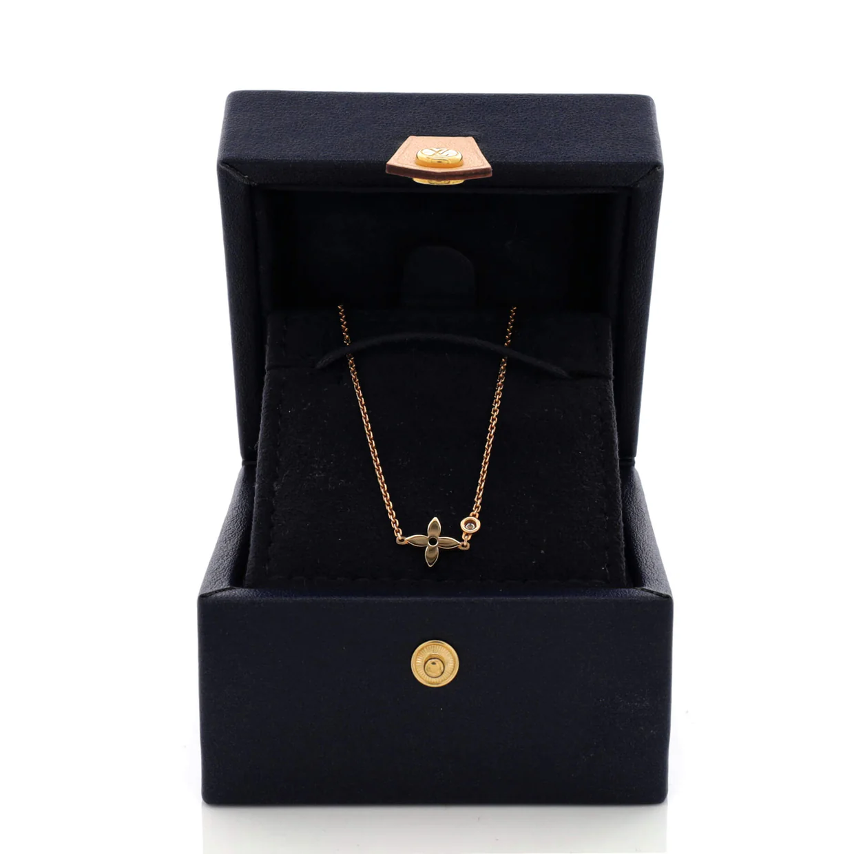 Monogram Idylle Necklace 18K Rose Gold with Diamond - Deep Luxury