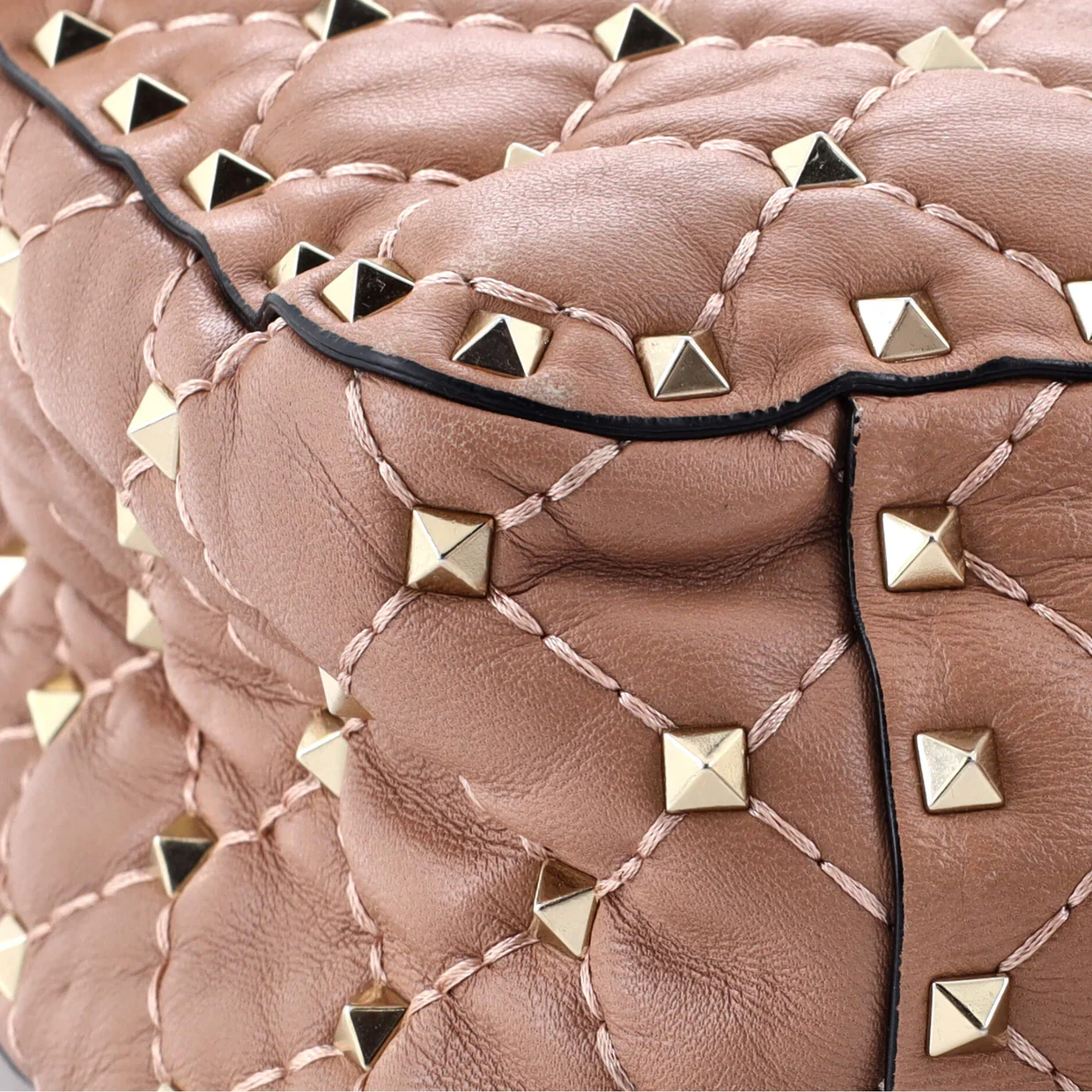 Rockstud Spike Flap Bag Quilted Leather Large - Deep Luxury