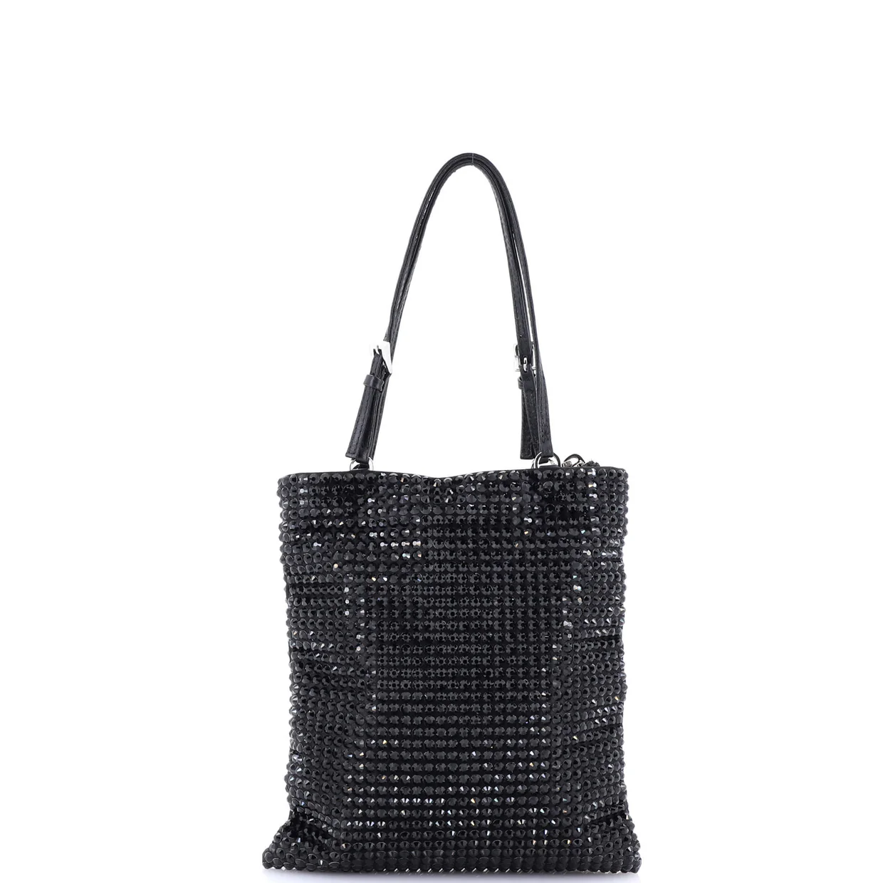 Convertible Open Tote Crystal Embellished Satin Mini - Deep Luxury