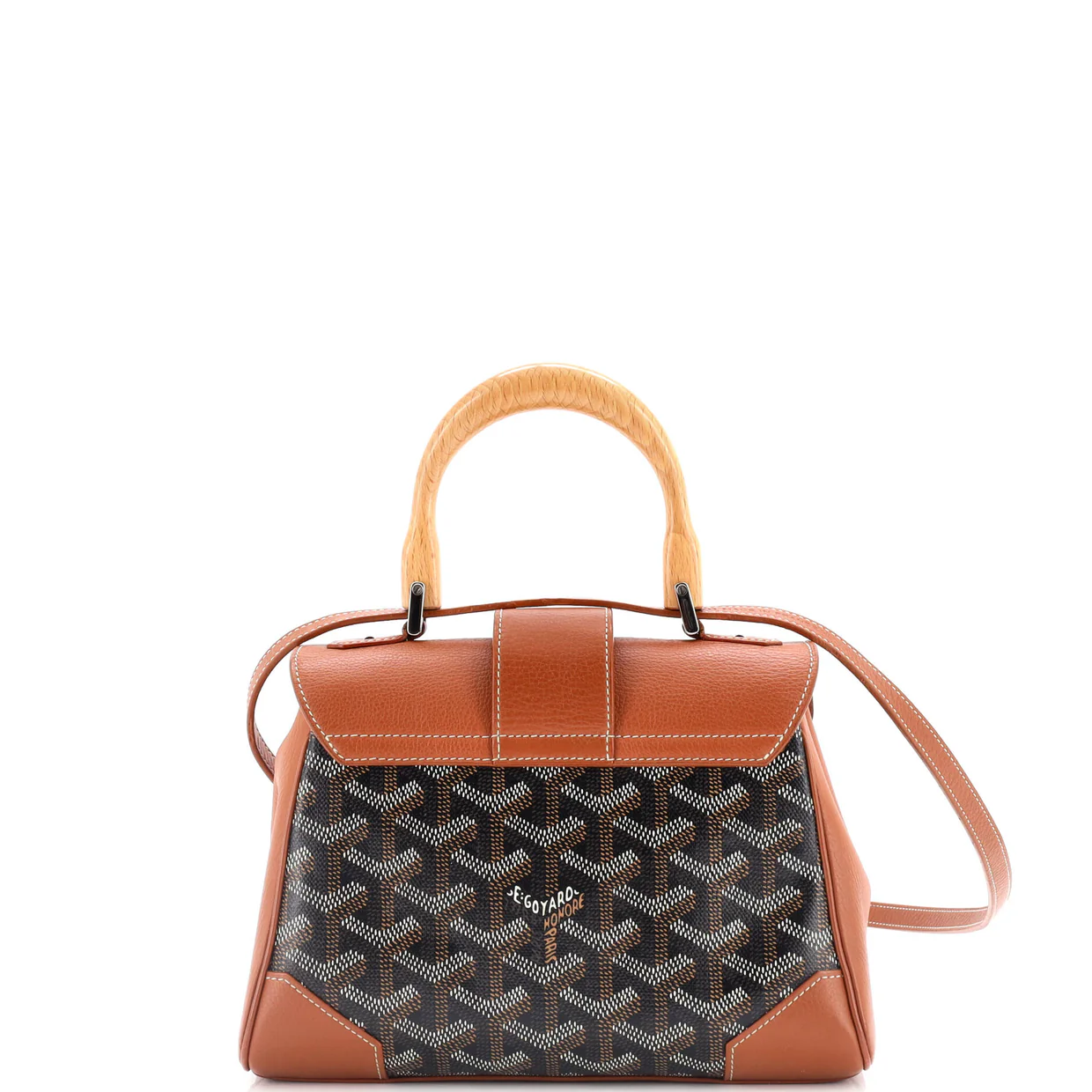 Saigon Top Handle Bag Coated Canvas with Leather Mini - Deep Luxury