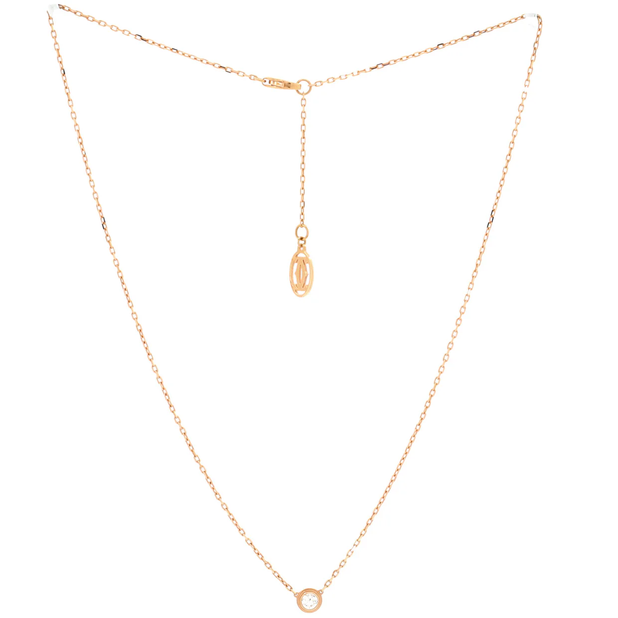 Cartier D'Amour Pendant Necklace 18K Rose Gold with Diamond Large - Deep Luxury