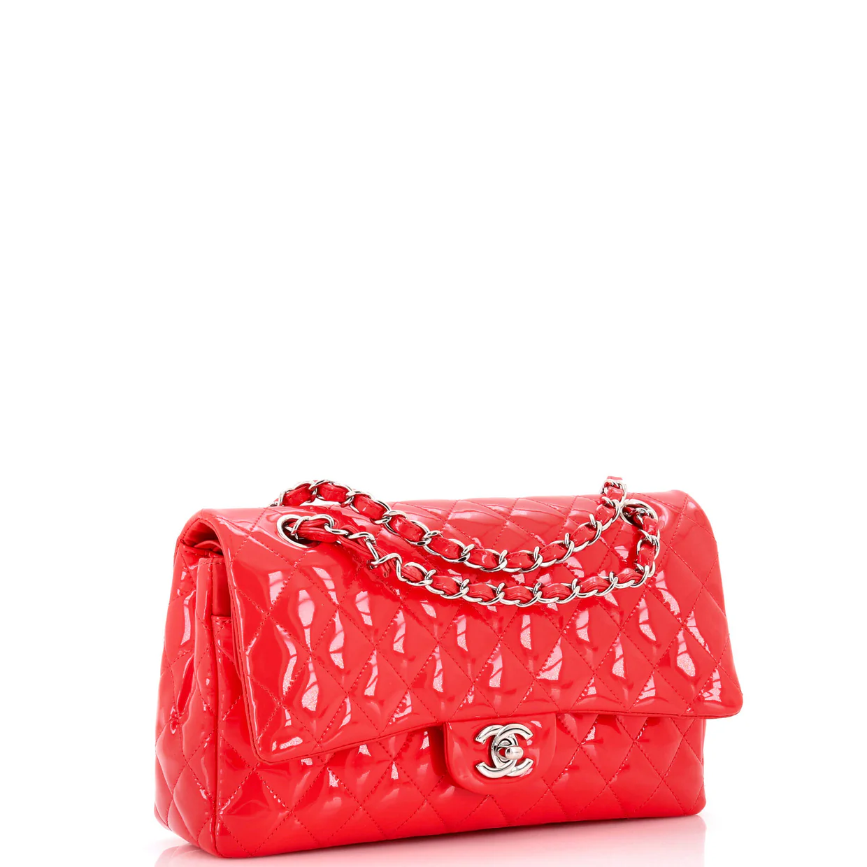 Classic Double Flap Bag Quilted Patent Medium - Deep Luxury