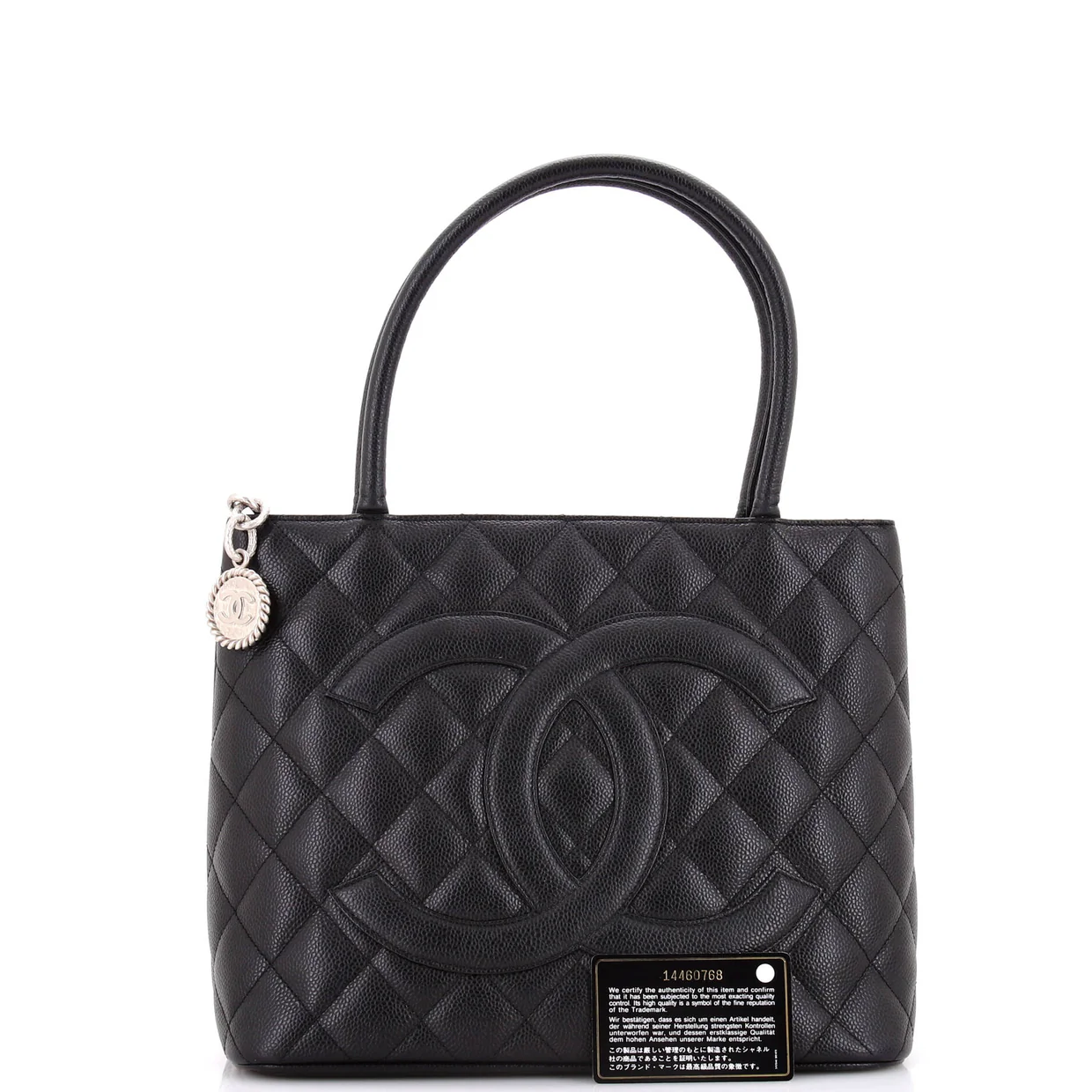 Medallion Tote Quilted Caviar - Deep Luxury