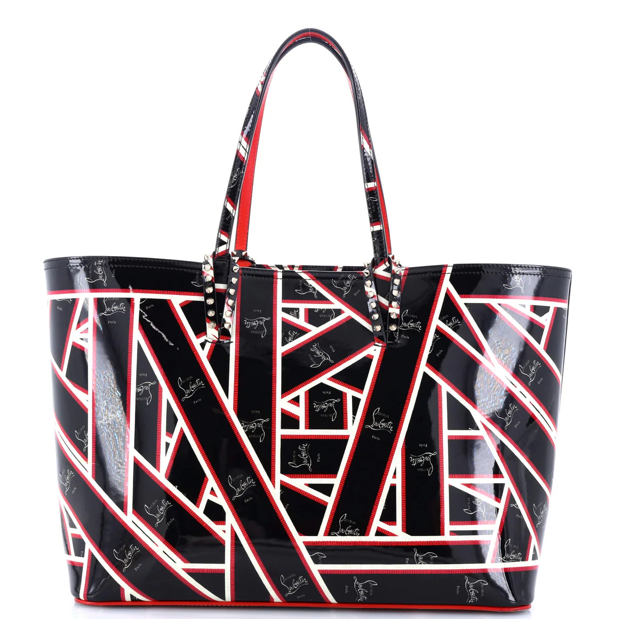 Cabata East West Tote Printed Patent Large - Deep Luxury
