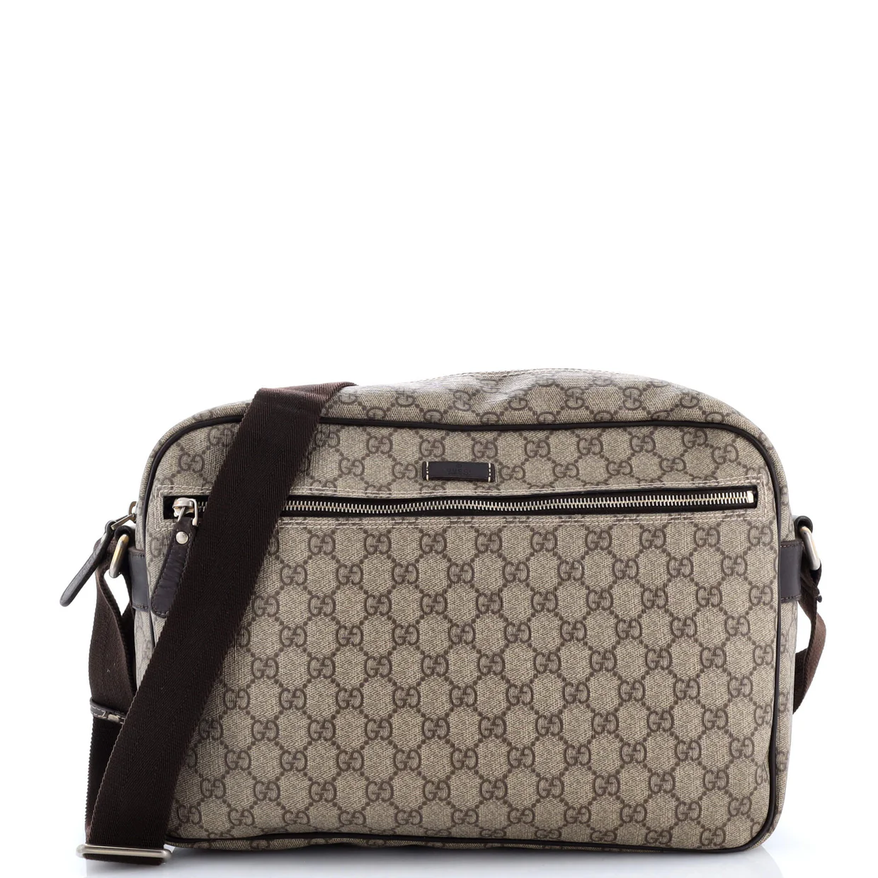 Front Zip Camera Bag GG Coated Canvas Large - Deep Luxury