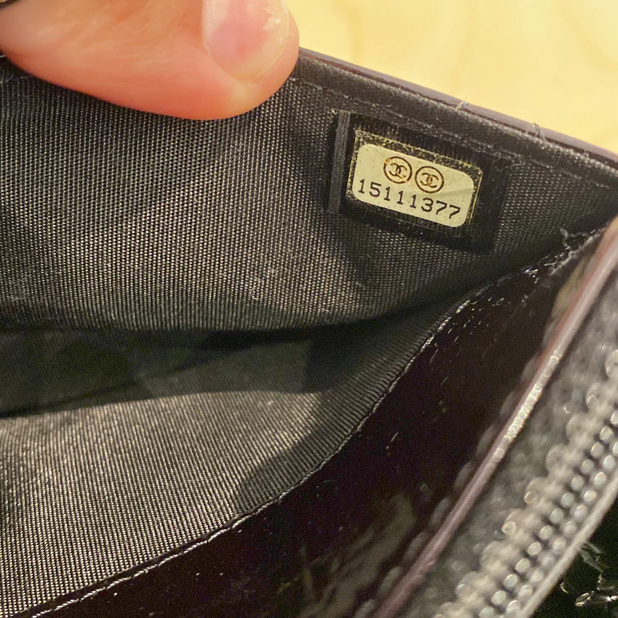 Brilliant Wallet on Chain Quilted Patent - Deep Luxury
