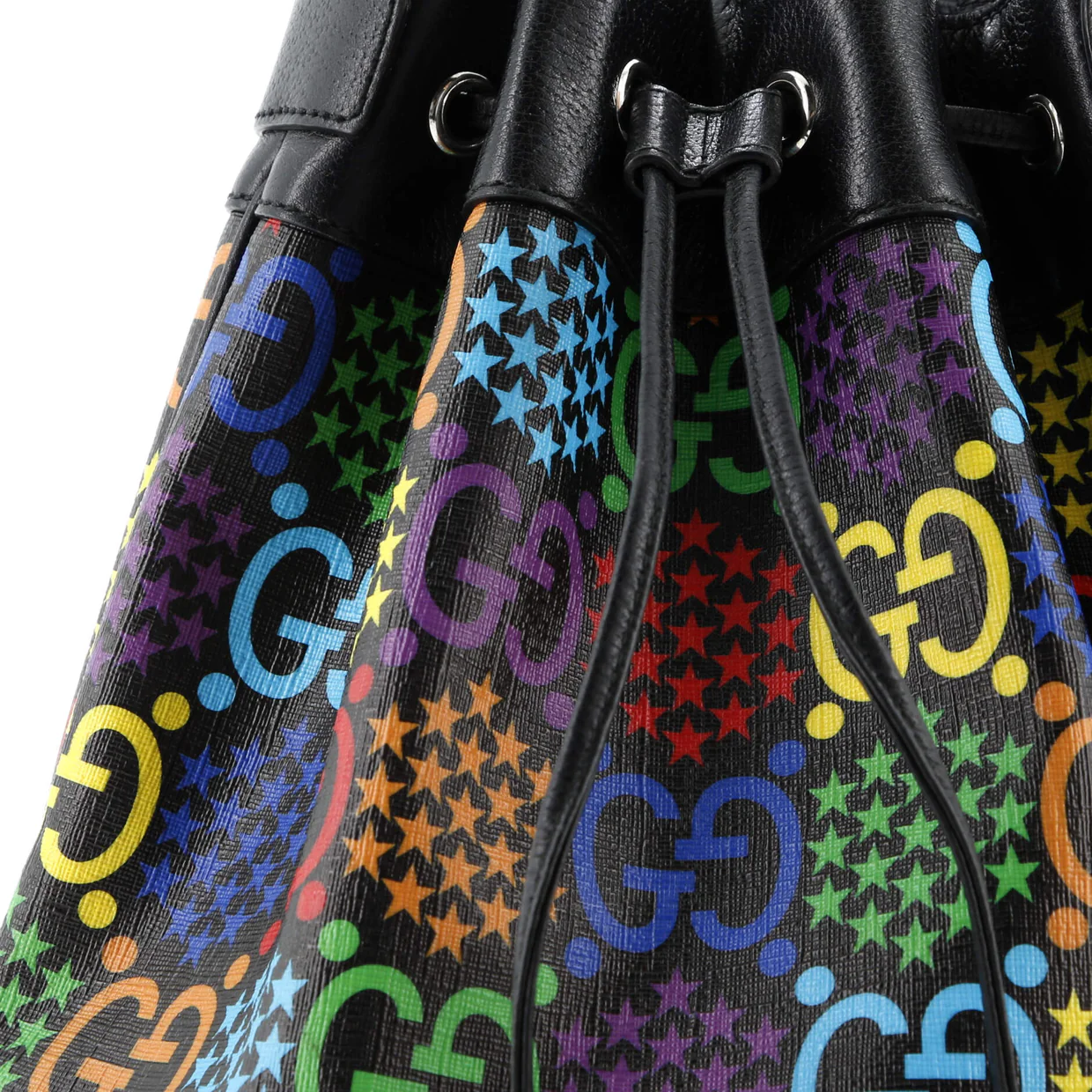 Bucket Bag Psychedelic Print GG Coated Canvas Medium - Deep Luxury