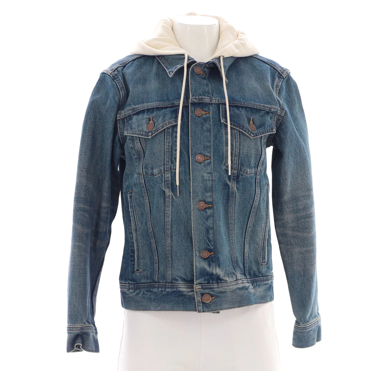 Women's Hooded Trucker Jacket Denim with Cotton - Deep Luxury