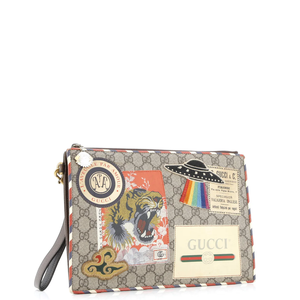 Courrier Pouch GG Coated Canvas with Applique - Deep Luxury
