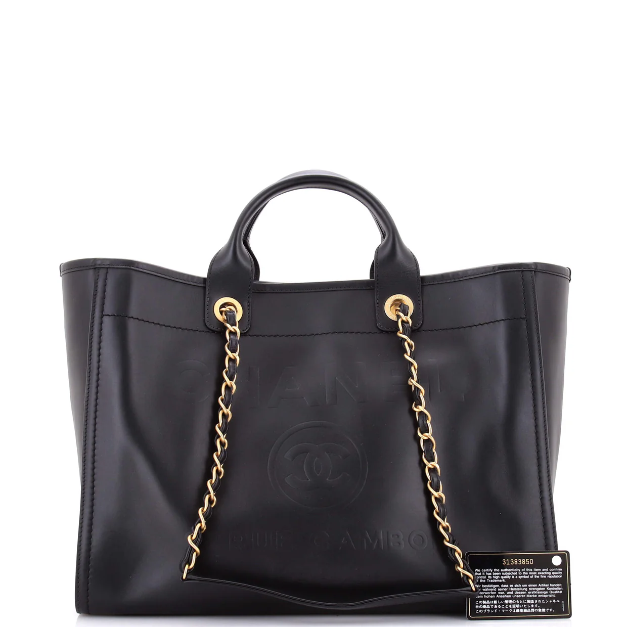 Deauville Tote Embossed Calfskin Large - Deep Luxury