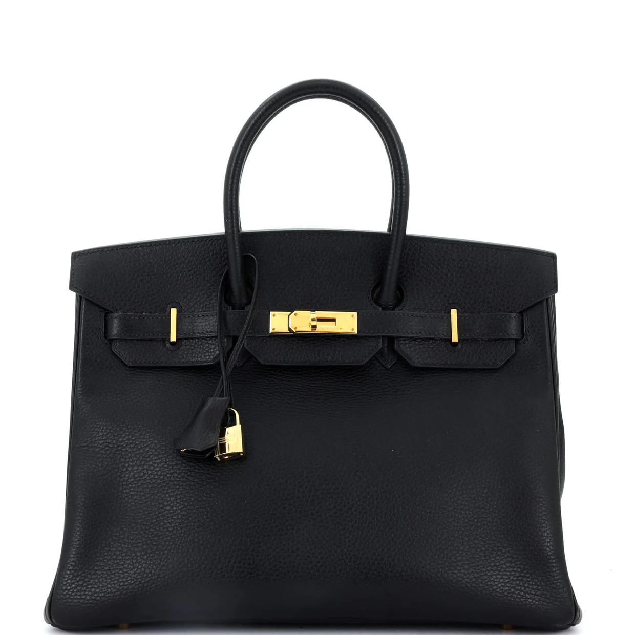 Birkin Handbag Noir Ardennes with Gold Hardware 35 - Deep Luxury