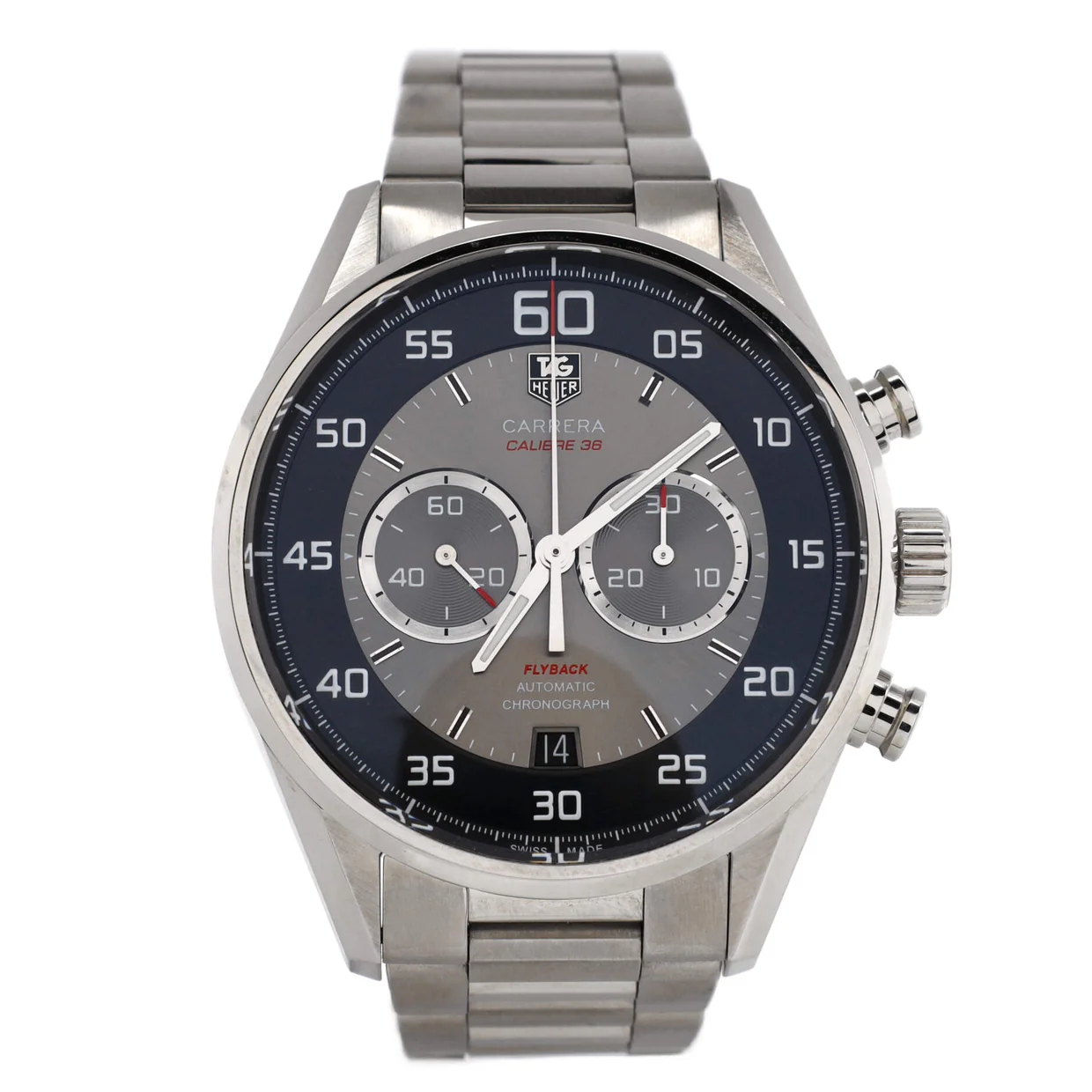 Carrera Calibre 36 Flyback Chronograph Automatic Watch Stainless Steel 43 - Deep Luxury