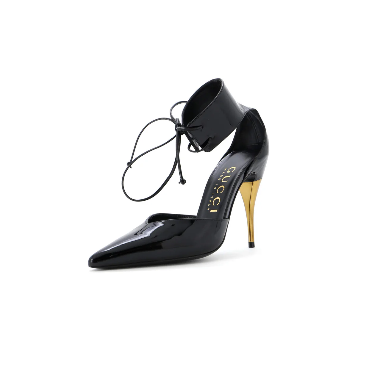 Women's Laced Up Ankle Cuff Pumps Patent - Deep Luxury