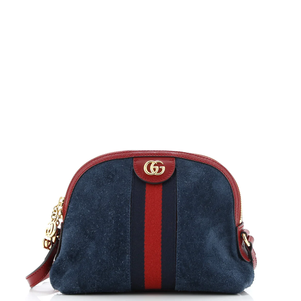 Ophidia Dome Shoulder Bag Suede Small - Deep Luxury