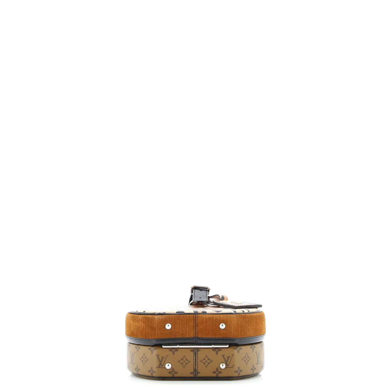 Petite Boite Chapeau Bag Reverse Monogram Canvas and Leopard Printed Leather - Deep Luxury