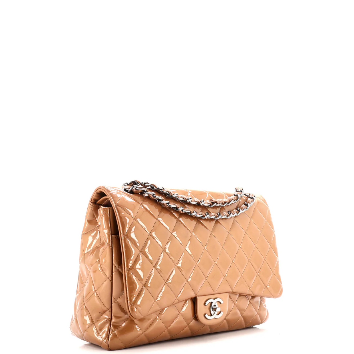 Classic Double Flap Bag Quilted Patent Maxi - Deep Luxury