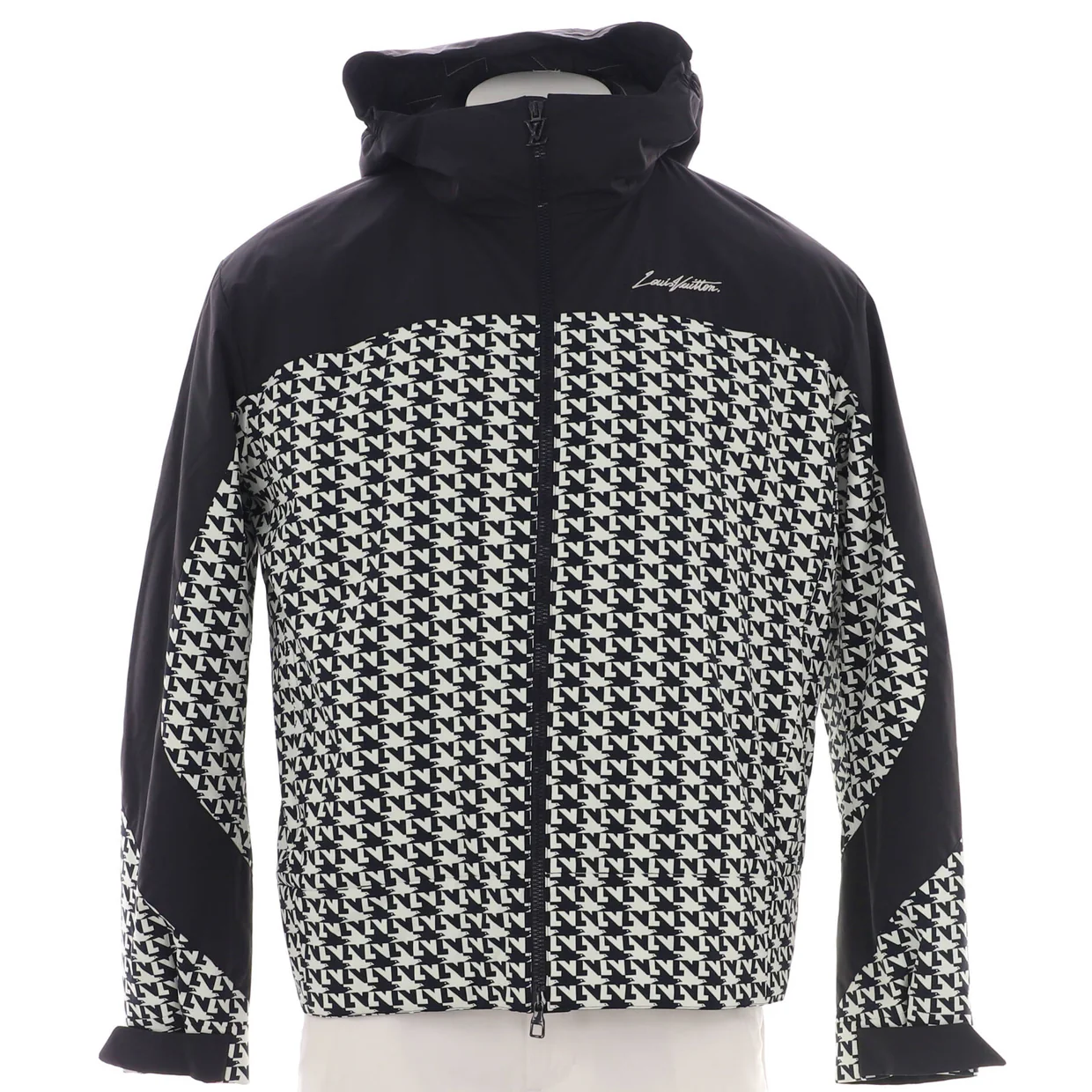 Men's LV Doves Houndstooth Padded Hooded Blouson Polyamide Blend - Deep Luxury