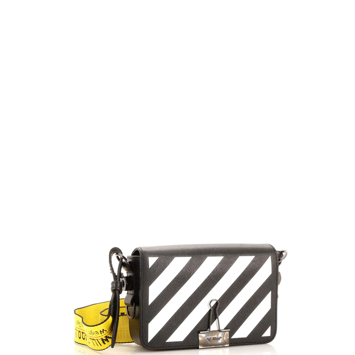 Binder Clip Flap Bag Striped Leather Mini - Deep Luxury