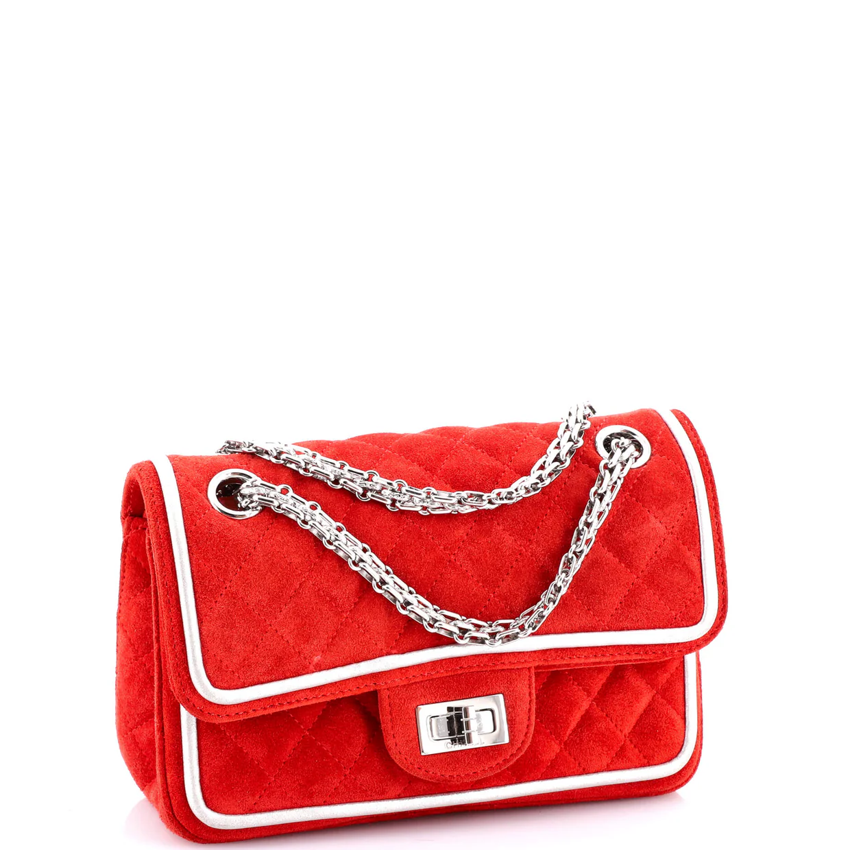 Reissue 2.55 Flap Bag Quilted Suede with Metallic Calfskin 224 - Deep Luxury