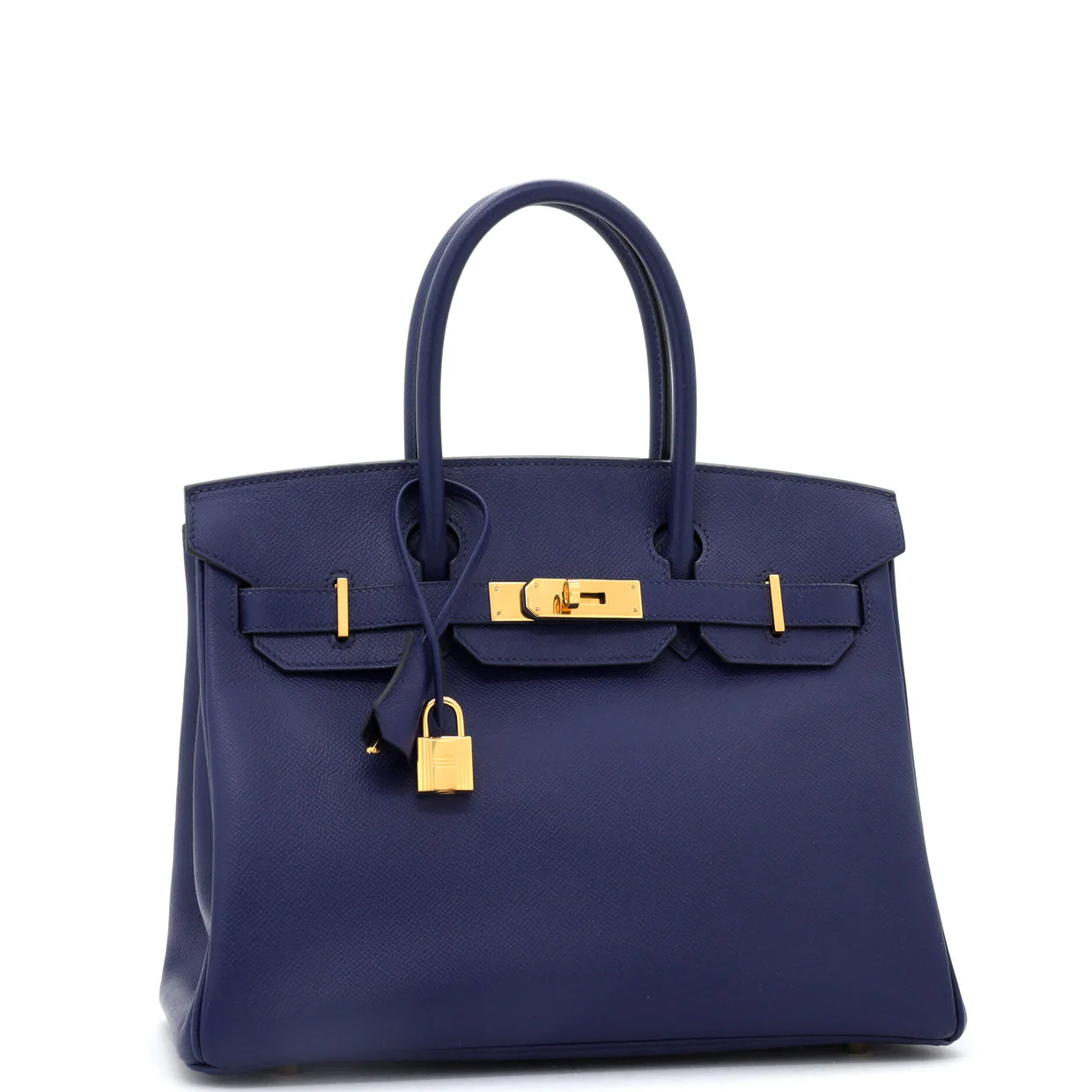 Birkin Handbag Bleu Encre Epsom with Gold Hardware 30 - Deep Luxury