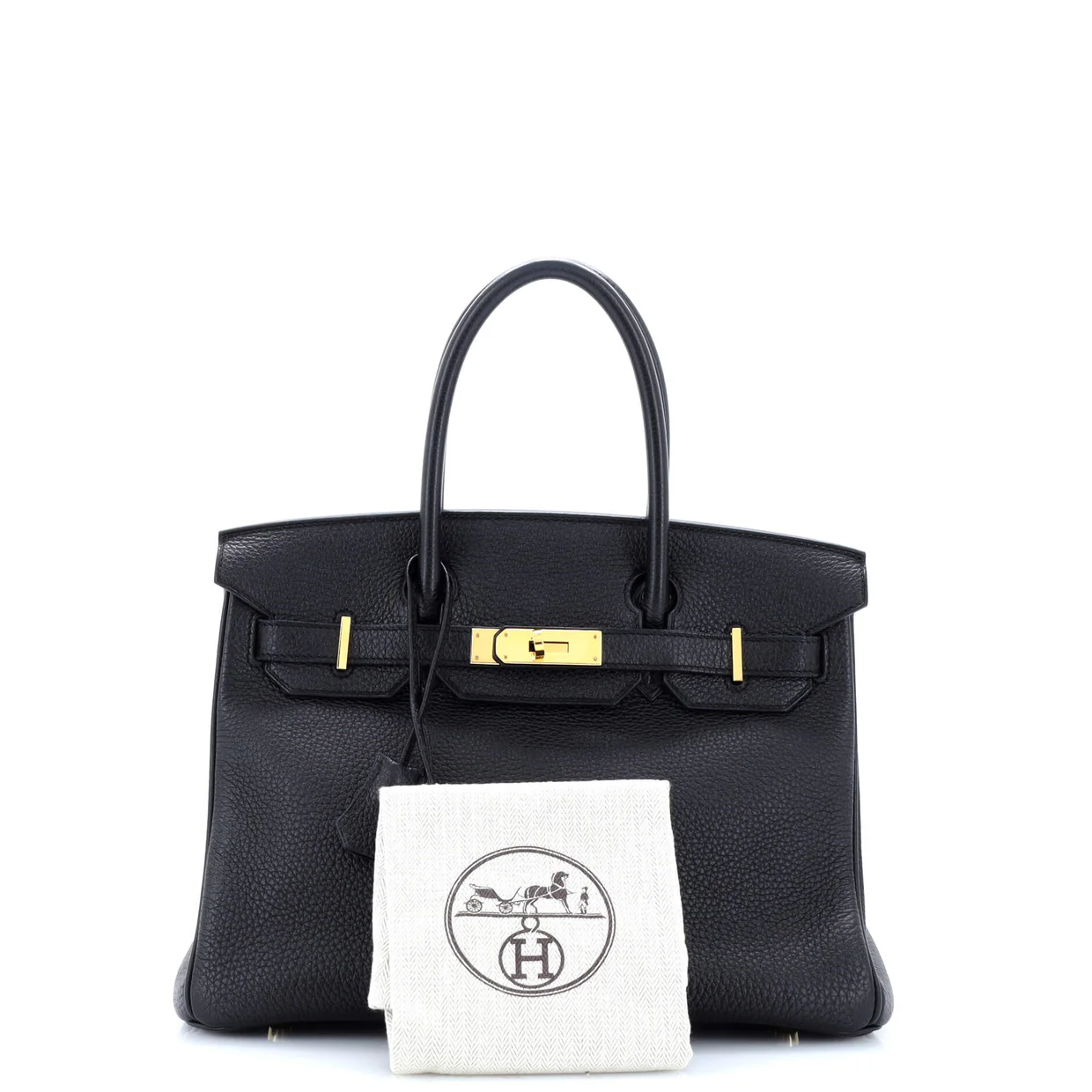 Birkin Handbag Noir Togo with Gold Hardware 30 - Deep Luxury