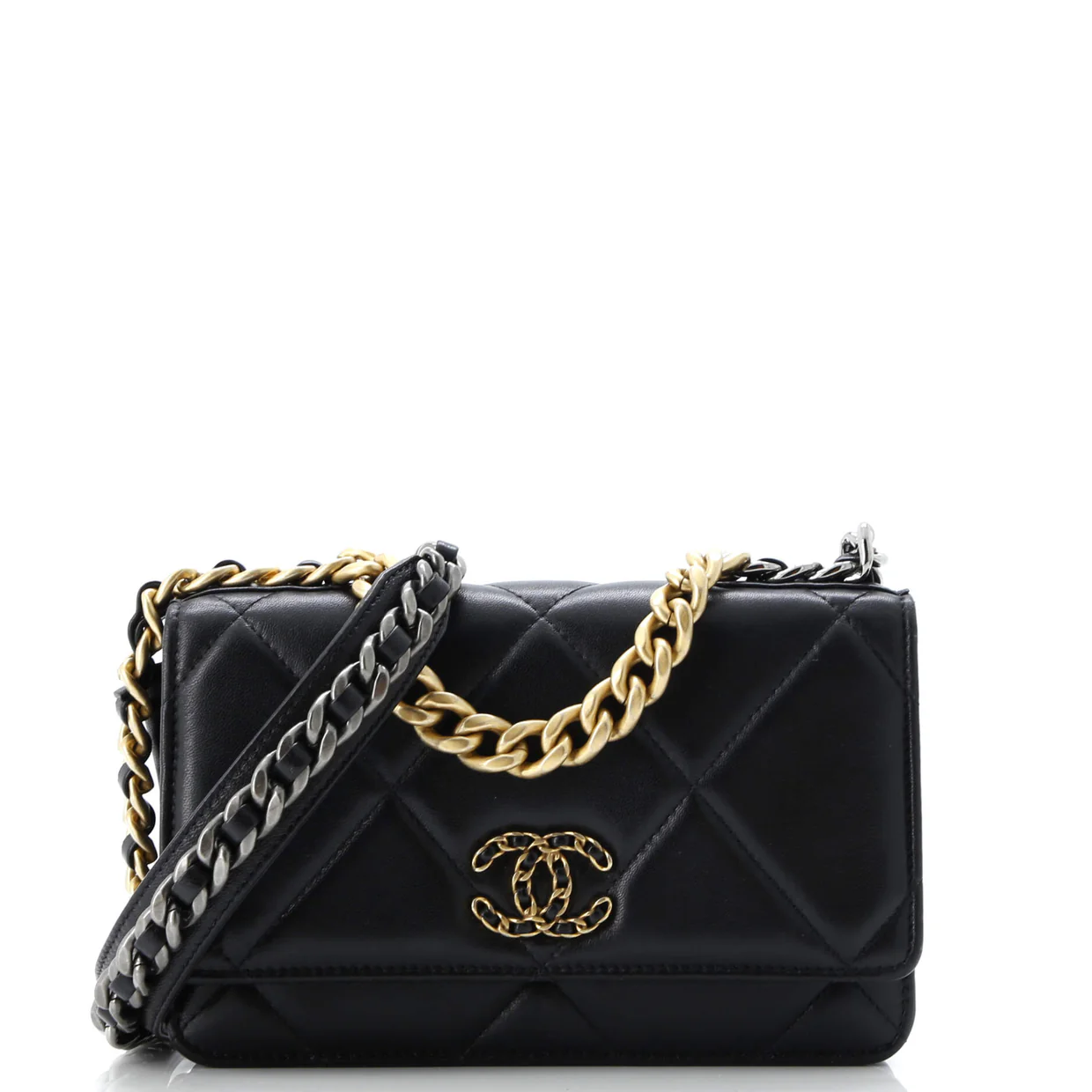 19 Wallet on Chain Quilted Goatskin - Deep Luxury
